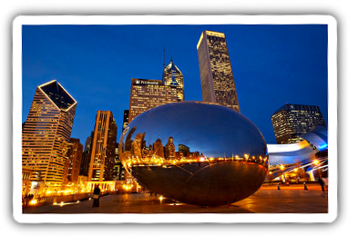 The Chicago Bean. Chicago Fireworks Show